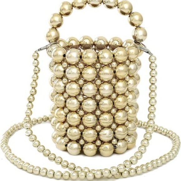 HANDMADE PEARL BEADED EVENING HANDBAG TOP HANDLE PURSE WITH INNERBAG & DUSTBAG - Picture 10 of 10